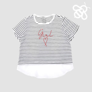 Black/White Stripe Chiffon Tee